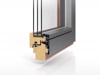 Holz-Aluminium-Fenster Profil PaXoptima 78 flächenbündig mit 3-fach Verglasung